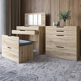 Комод-трюмо із дзеркалом, нішею під сидінням та шухлядою LION Азія Дуб Сонома (LION-041670)