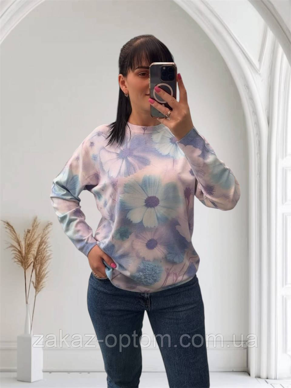 Светр жіночий батал кашемір оптом (52-58) Китай 25533-140888