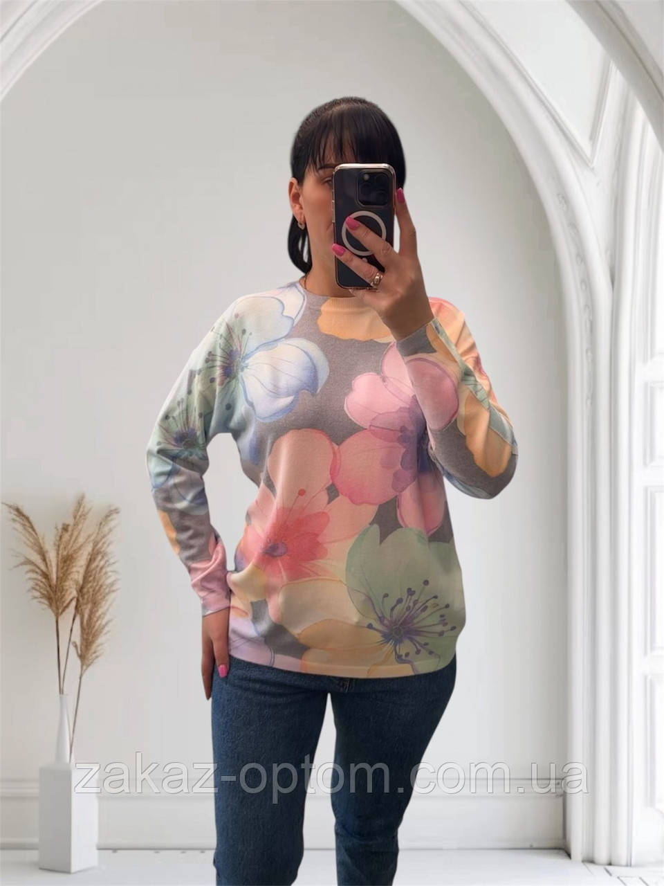 Светр жіночий батал кашемір оптом (52-58) Китай 25534-140889