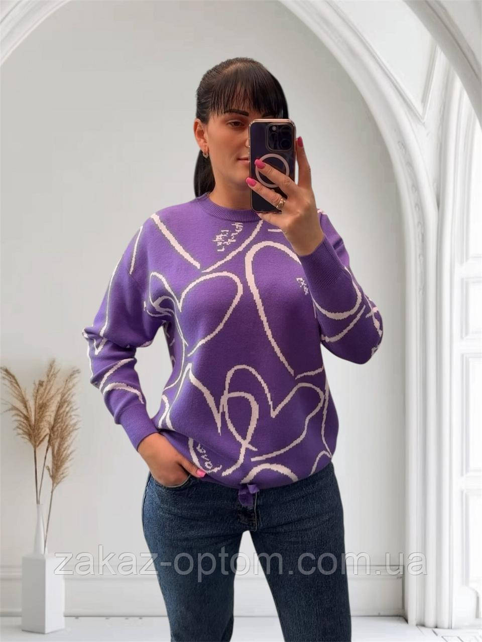 Светр жіночий на зав'язці кашемір оптом (48-54) Китай 25503-140893