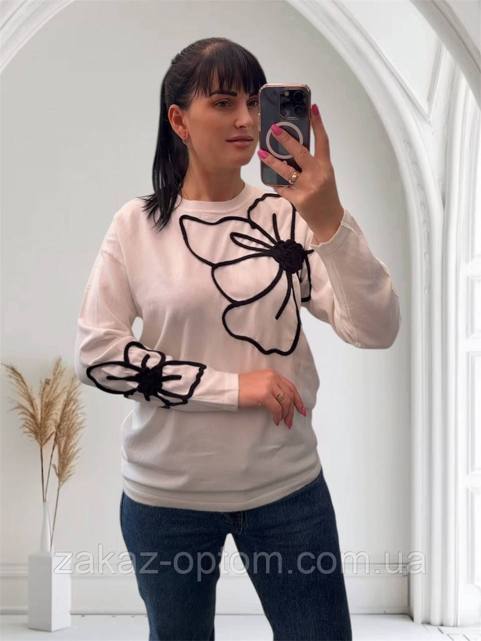 Светр жіночий кашемір оптом (52-56) Китай 25532-140896