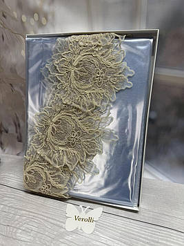 Скатертина силіконова 160/220 см на овальний стіл з мереживом вологостійка захисна Туреччина Verolli