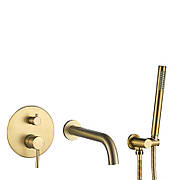 Змішувач для ванни і душу VBI MILANO BRUSHED GOLD прихованого монтажу