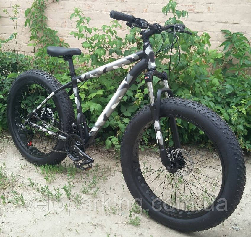 Фетбайк алюмінієвий 26/4.0 Kayot Susp з амортизатором, позашляховик велосипед Shimano широкі колеса фетбайк