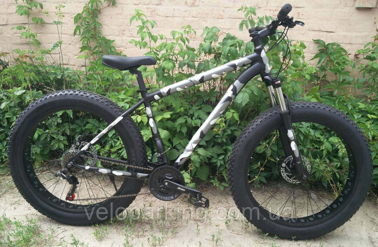 Фетбайк алюмінієвий 26/4.0 Kayot Susp з амортизатором, позашляховик велосипед Shimano широкі колеса фетбайк