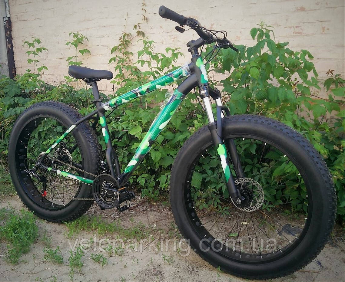 Фетбайк алюмінієвий 26/4.0 Kayot Susp з амортизатором, позашляховик велосипед Shimano широкі колеса фетбайк