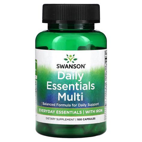 Swanson Daily Essentials Multivitamin With Iron (100 капс)