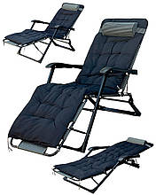 Розкладне крісло ліжко 3в1 з матрацом Leobro смужка до 150 кг шезлонг переносний для відпочинку