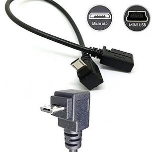 Кабель перехідник Mini USB F (мама) — Micro USB M (тато) Down, фото 1