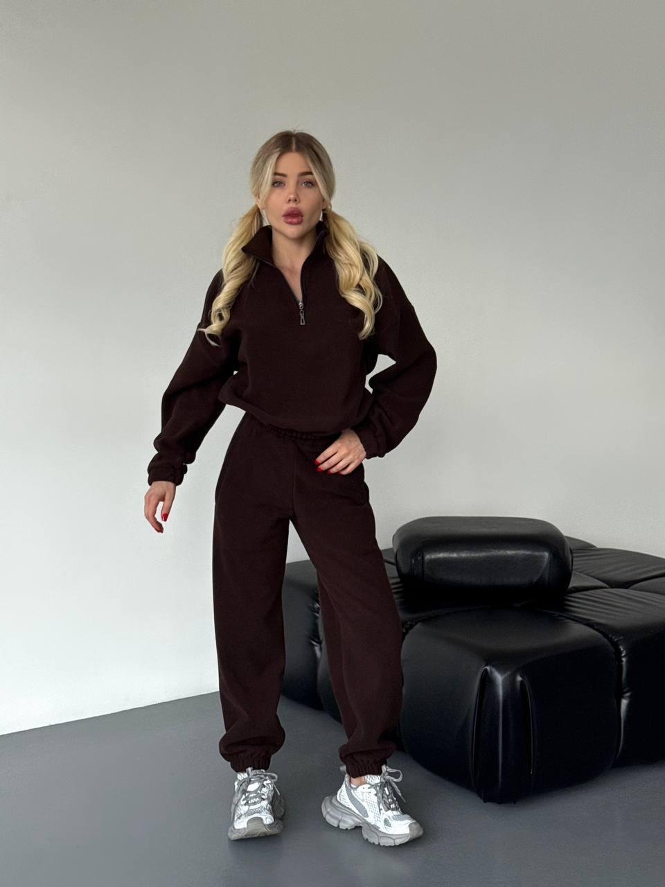 Жіночий теплий флісовий спортивний костюм, фото 1