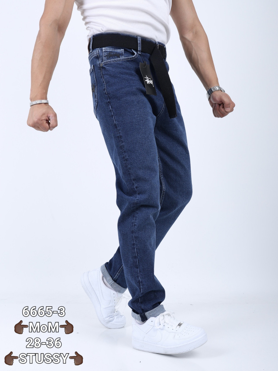 Чоловічі джинси-мом Stussy чорні джинси Mom темні Туреччина