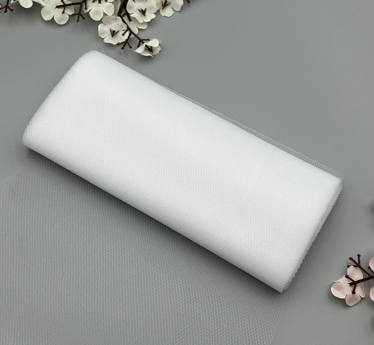 Фатин однотонний / Ширина - 15см / 8 метрів / Білий, фото 1