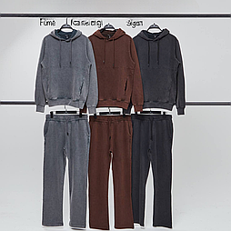 Стильний чоловічий спортивний костюм у світло-сірому кольорі з прямими штанами в розмірі L