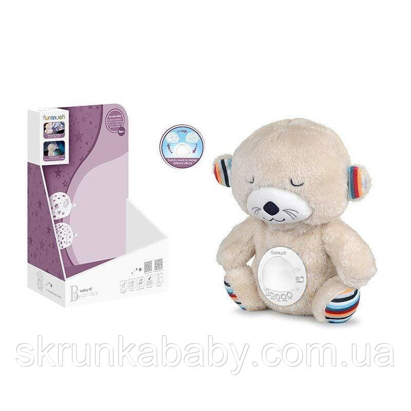 Нічник Видра, сплюшка, дихає, проєктор, 3 накладки, підсвічування, мелодія, звуки, в коробці, фото 1