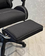 Комп'ютерне геймерське ігрове крісло з масажною подушкою, підніжкою та тканинною оббивкою SNAKE Premium Чорне, фото 6