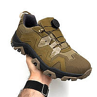 Тактические кроссовки демисезонные армейские койот из натуральной кожи военные кроссовки на мембране CORDURA 100D GORE-TEX