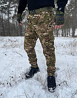 Військові тактичні штани карго зимові мультикам камуфляжні армійські штани на флісі