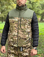 Чоловіча тактична жилетка армійська мультикам тепла, зимова осіння жилетка всу на флісі жилетки військові