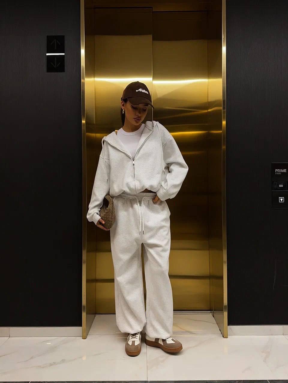 Жіночий спортивний костюм; Колір: сірий меланж; Розмір: 42-44, 46-48 ;, фото 1