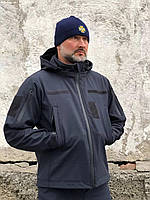 Армейская демисезонная куртка тактическая военная softshell синяя куртка с капюшоном осенняя теплая