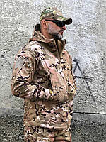 Чоловіча військова куртка армійська утеплена демісезонна мультикам куртка soft shell осіння флісова