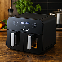 Аерофритниця з двома відділеннями 10 літрів мультипіч SOKANY аерогриль 2400 Вт аеропіч фритюр без масла