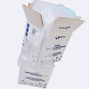 Амортизуюча бульбашкова плівка ЮТЕК для пакування, двошарова, 25 м × 0,25 м, 45 г/м², Ø 10 мм