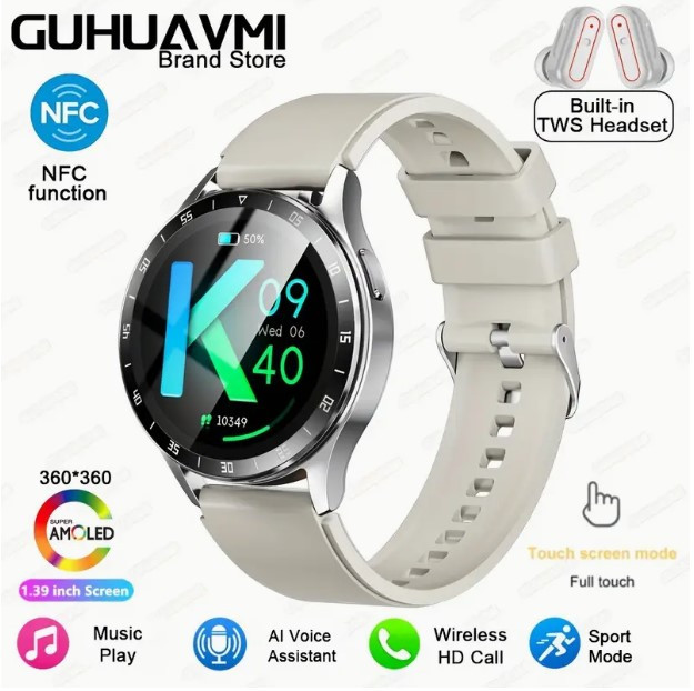 Смарт годинник X7 + навушники 2 в 1 Розумний годинник Фітнес браслет трекер навушники Сірі, фото 1