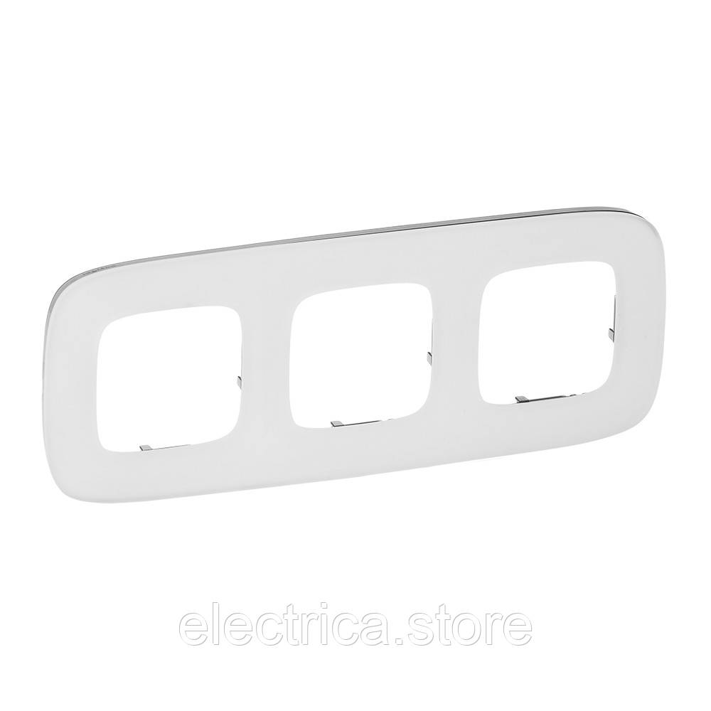 Рамка 3-постова Valena ALLURE біле скло 755543, фото 1
