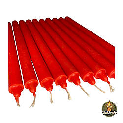 Червоні столові воскові свічки (набір 10 шт.)