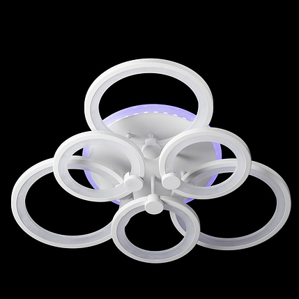 Світлодіодна люстра-кільця біла з пультом керування 168W DIMMER 3000-6000 H130*L780*W570, фото 1