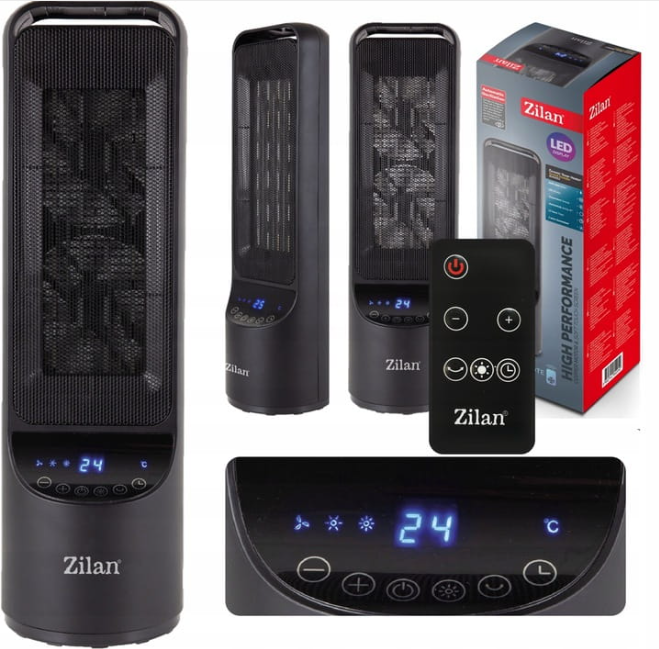 Тепловентилятор керамічний Zilan ZLN2052, 2000 Вт, таймер, пульт, фото 1