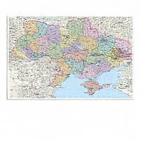 Картина Політична мапа України деталізована по областях Всі міста України Фотодрук на полотні, фото 2
