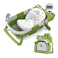 Ванночка для купання новонародженого складна з подушкою та термометром