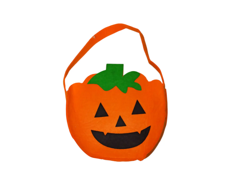 Сумка для цукерок на хелловін Гарбуз 17 на 17 см помаранчевий, фото 1