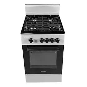 Кухонна газова плита 54 л 4 конфорки Grunhelm G4F6600GB сіра газова плита з духовкою