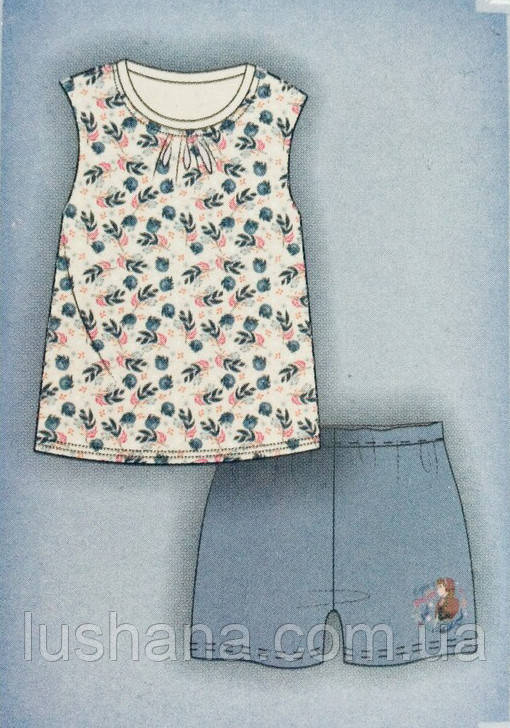 Дитяча літня піжама на дівчинку Frozen - 146-152, фото 1