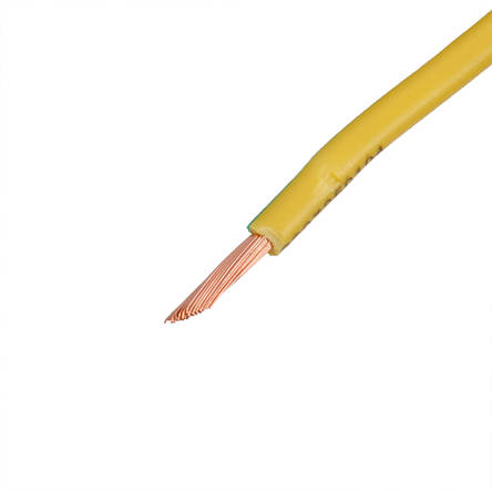 Дріт багатожильний 2.5mm2 (14AWG/77xD0.20 мм, мідь, PVC), жовто-зелений, 1 м, фото 2