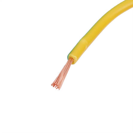 Дріт багатожильний 0.75 mm2 (19AWG/24xD0.20 мм, мідь, PVC), жовто-зелений, 1 м, фото 2