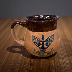 Чашка ДШВ червона ручна робота 450 мл