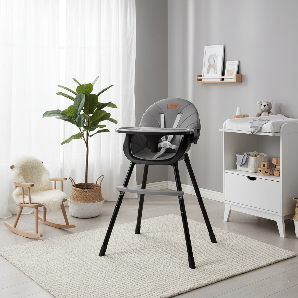 Стільчик для годування MoMi FLOVI Black, фото 1