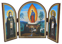 Складень Явління Пресвятої Богородиці на горі Почаївській з предстоящими