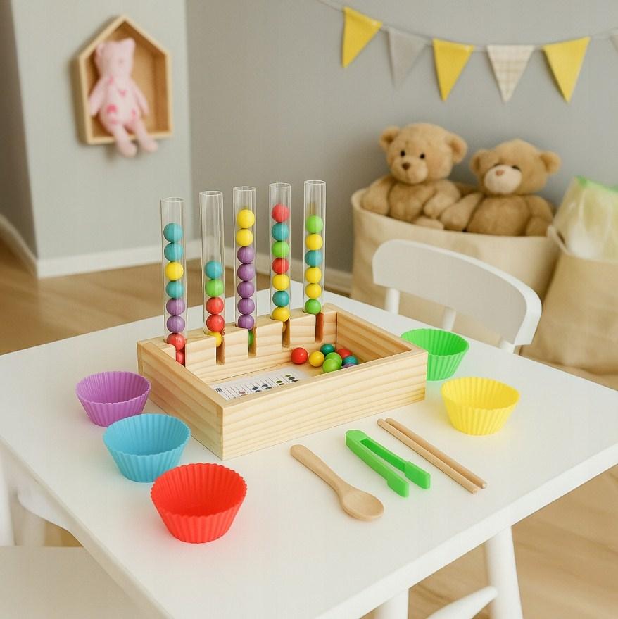 Дитячий навчальний сортувальний пазл Монтессорі KRUZZEL 26672 розвиваюча іграшка, фото 1