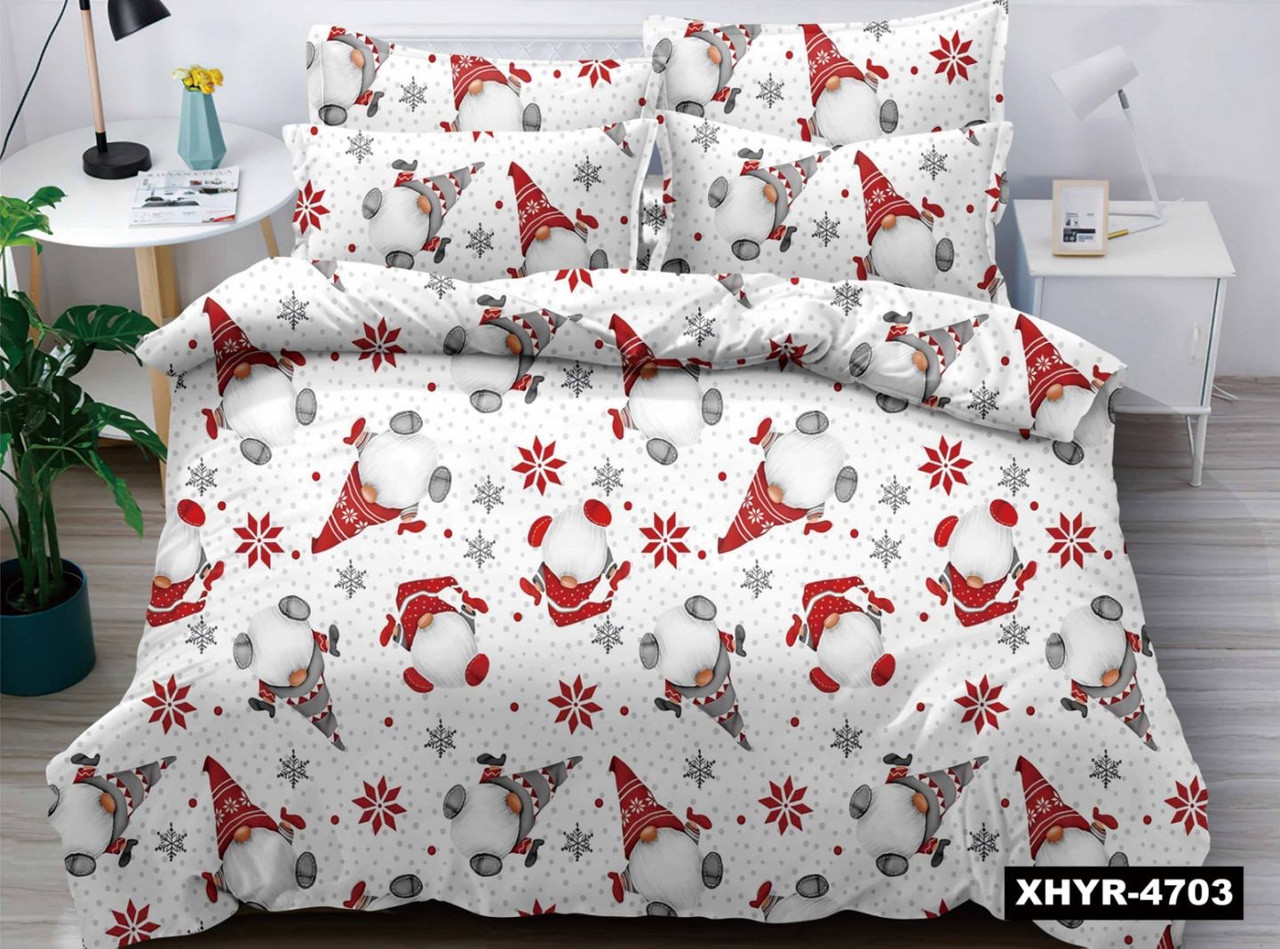 Новорічна постільна білизна фланель Royal Dream байка Новорічні гноми, фото 1