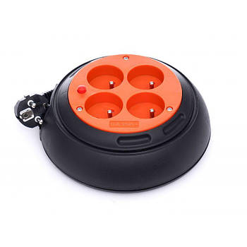 Металевий котушковий електричний подовжувач 6 м Kraft&Dele KD4038 подовжувач на котушці з розеткою