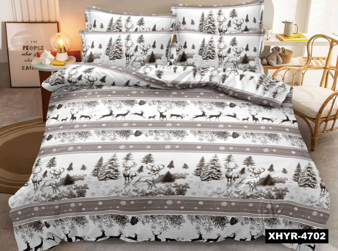 Новорічна постільна білизна фланель Royal Dream байка Новорічні олені, фото 1