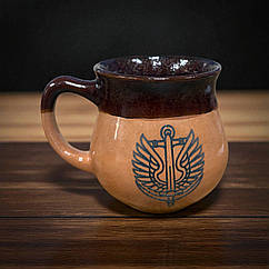 Чашка Морська піхота червона ручна робота 450 мл