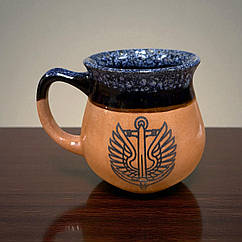 Чашка Морська піхота синя ручна робота 450 мл