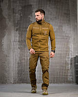 Чоловіча військова форма фліска та штани ріп-стоп койот | Армійський тактичний костюм койот