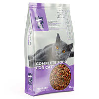 Сухий повноцінний корм з м’ясним асорті для дорослих котів Miss Kis Meat Mix - 10 кг.